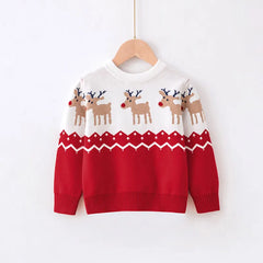 2023 Christmas Sweatshirts Boys Girl Sweater Knit Pullover Cotton Clothes Autumn Winter Kids Slouchy Soft Wool Clothing Knitwear