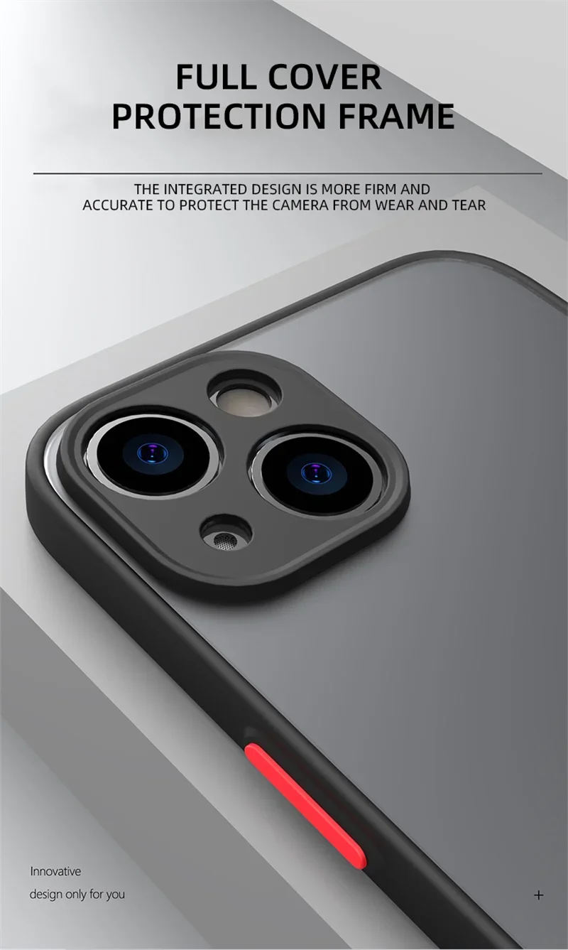 Vintage Shockproof Thin Matte Case For iPhone