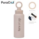 Customizable 1L Magnetic Water Bottle with Phone Holder, Personalized Gift