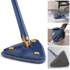 NEW Extended Triangle Mop 360 Twist Squeeze Wringing XType Window Glass Toilet Bathrrom Floor Household Cleaning Ceiling Dusting