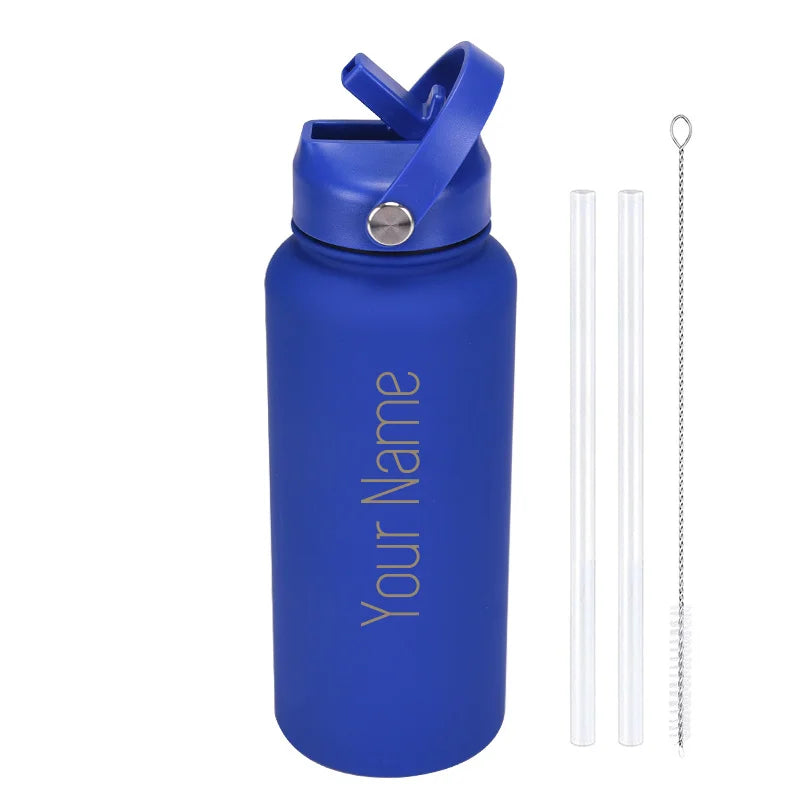 Custom Insulated Water Bottle with Straw
