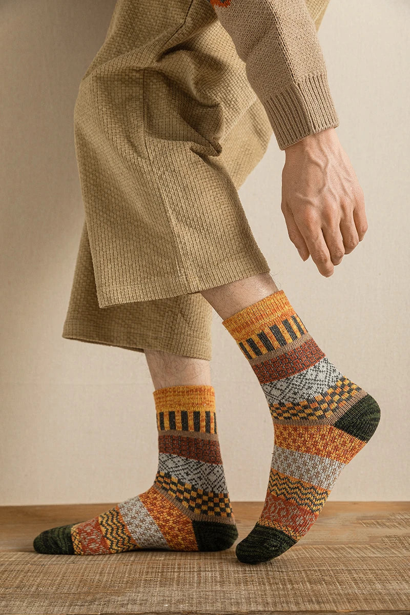Vintage Thick Warm Socks Colorful Gift