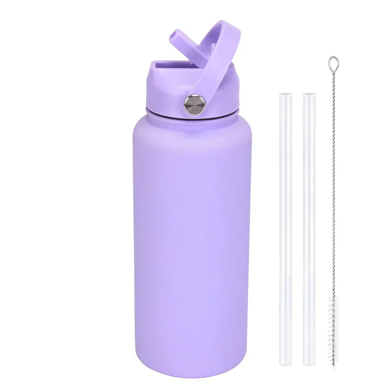 Custom Insulated Water Bottle with Straw