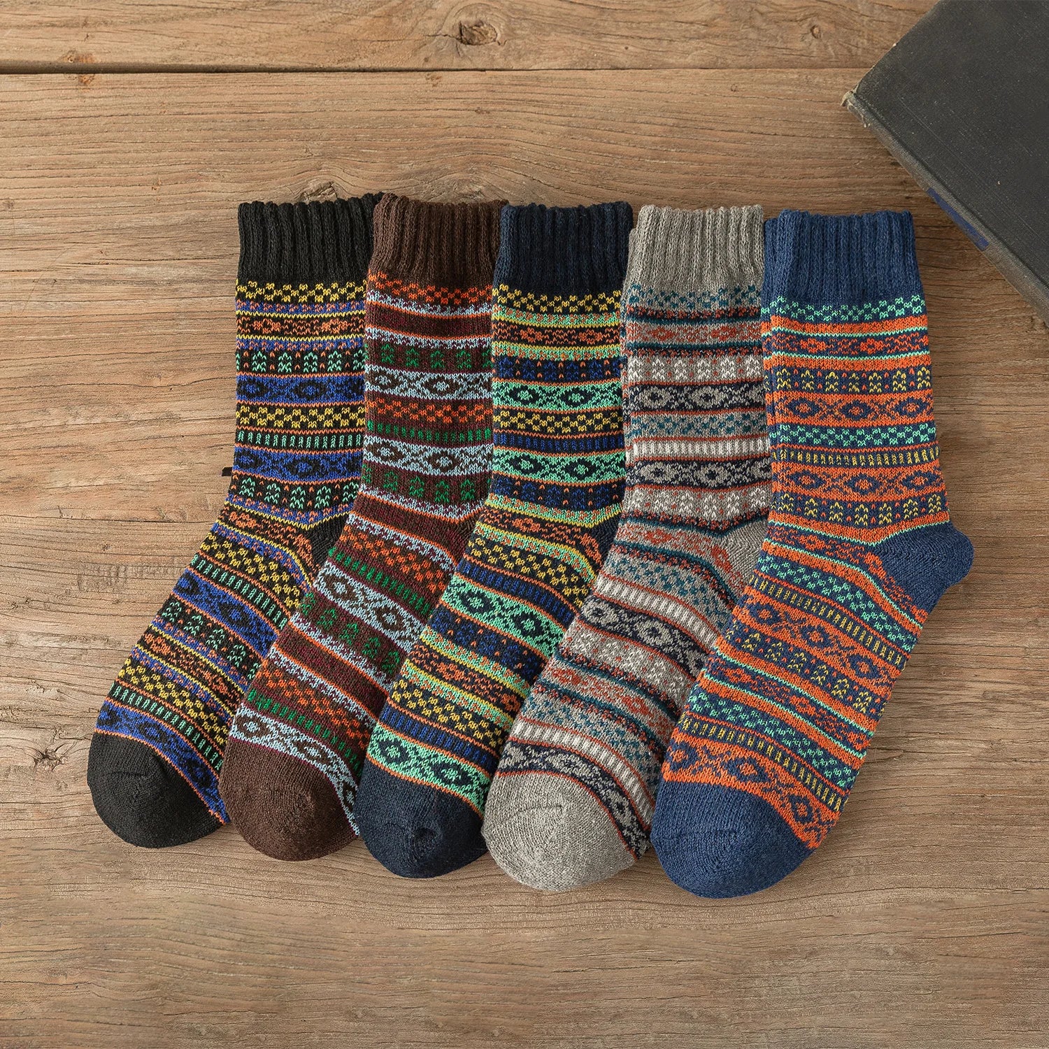 Vintage Thick Warm Socks Colorful Gift
