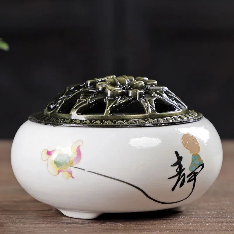 Vintage Ceramic Incense Burner Zen Decor