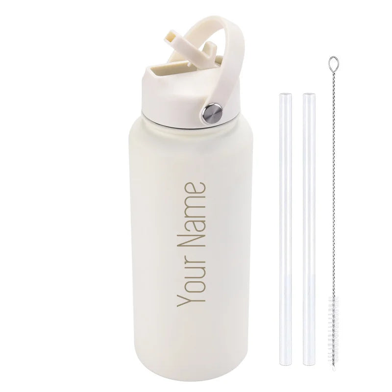 Custom Insulated Water Bottle with Straw