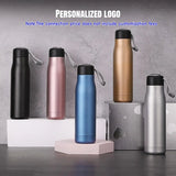 Customizable Stainless Steel Insulated Travel Flask with Carrying Rope