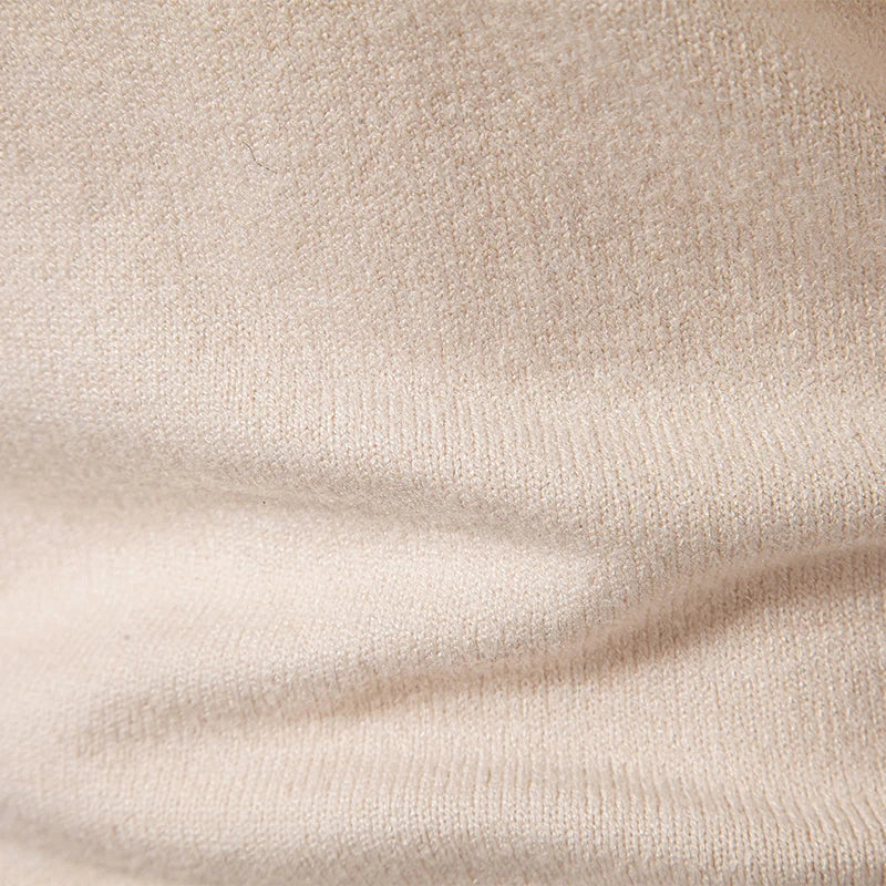 Vintage Long Sleeve Pullover Solid Color Half Zipper Sweaters