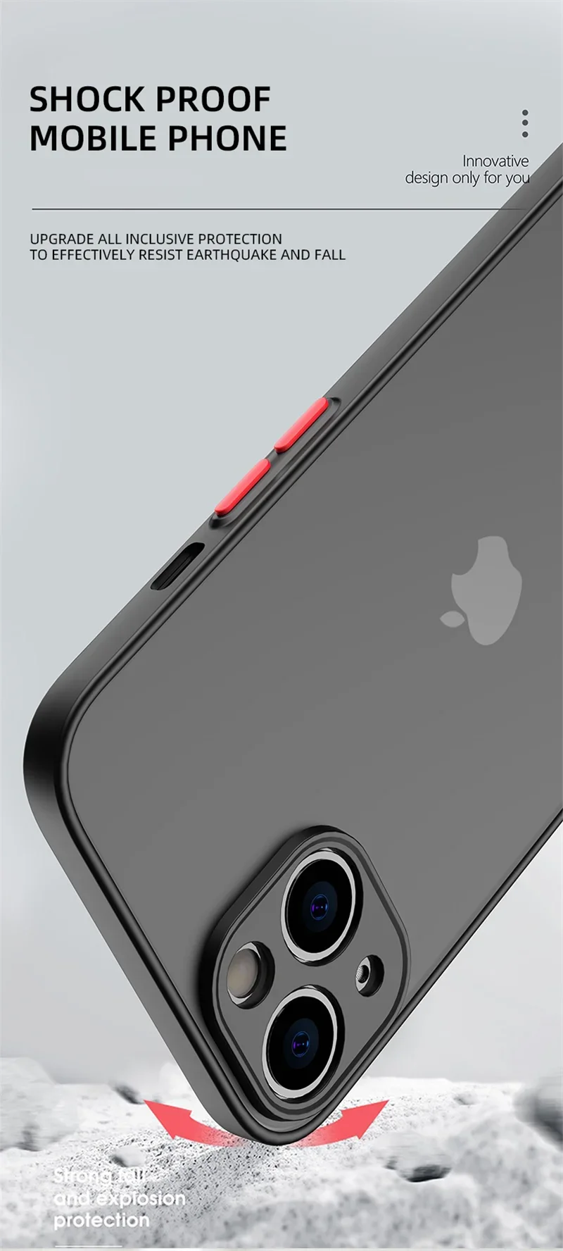 Vintage Shockproof Thin Matte Case For iPhone