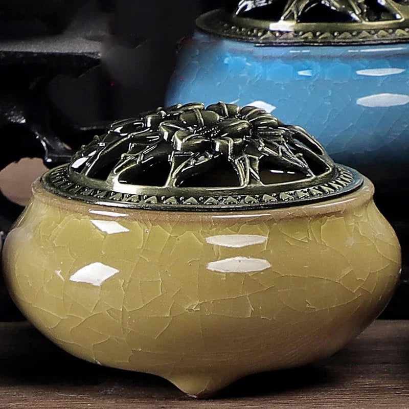 Vintage Ceramic Incense Burner Zen Decor