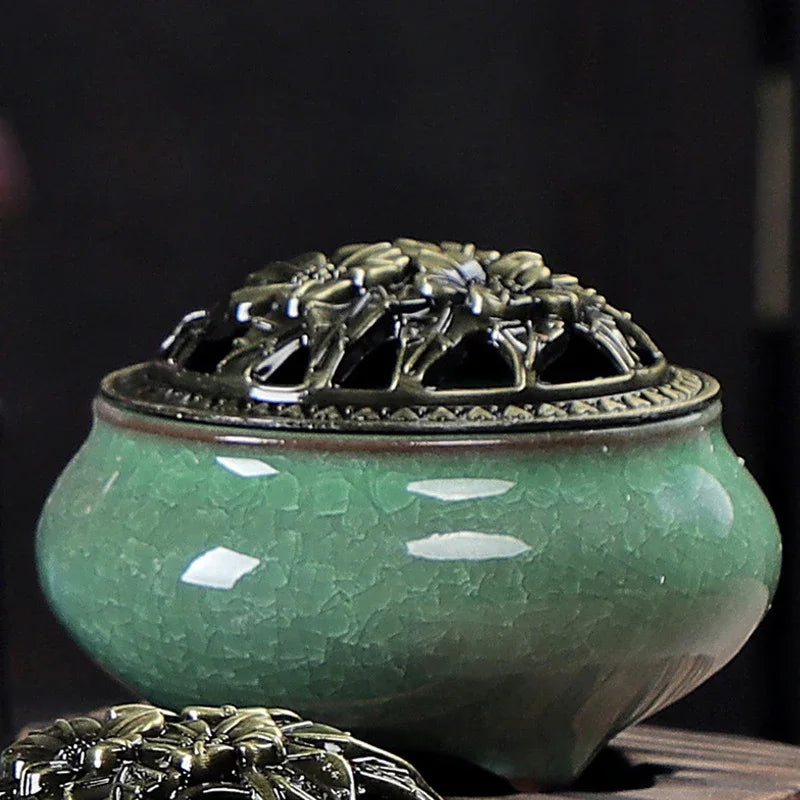Vintage Ceramic Incense Burner Zen Decor