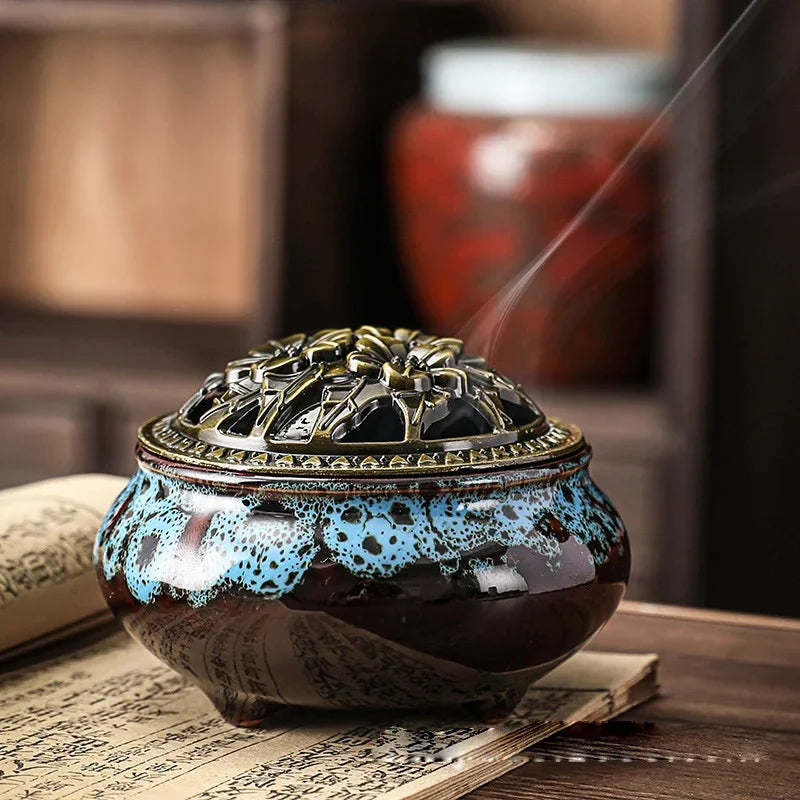 Vintage Ceramic Incense Burner Zen Decor