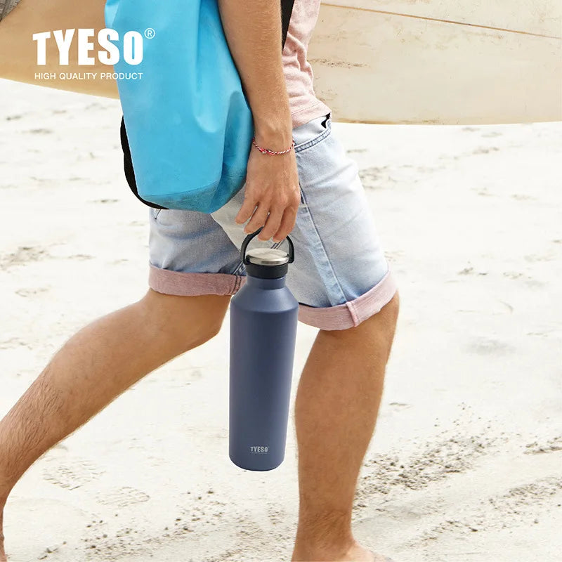 Stainless Steel Vacuum Insulated Water Bottle Portable Durable  Leak-Proof for Outdoor Sports Matte Finish Carry Handle