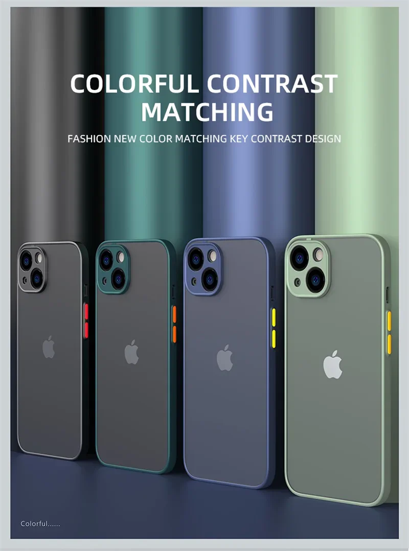 Vintage Shockproof Thin Matte Case For iPhone