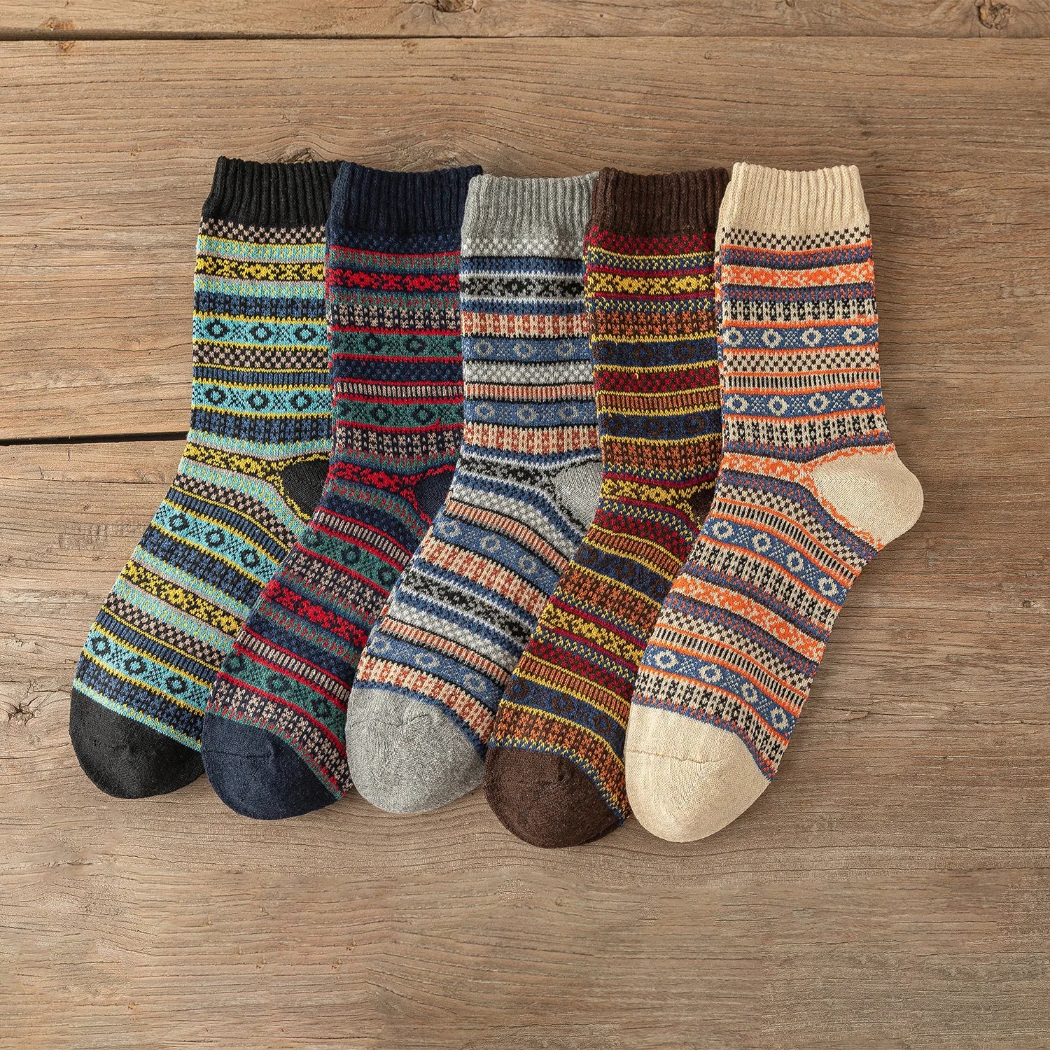 Vintage Thick Warm Socks Colorful Gift