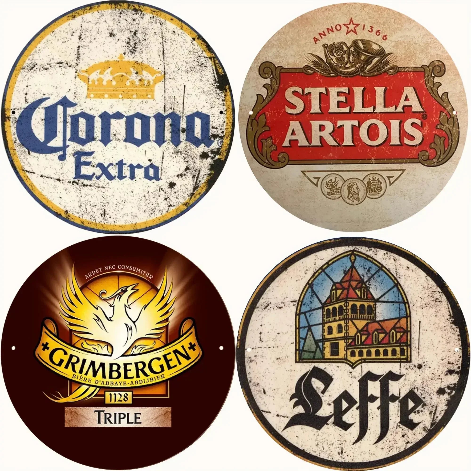 Vintage Beer Posters Round Metal Signs