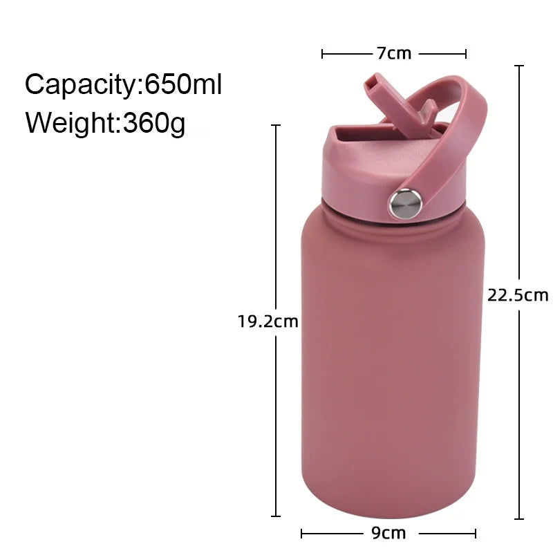 Customizable 650ml Insulated Water Bottle with Straw
