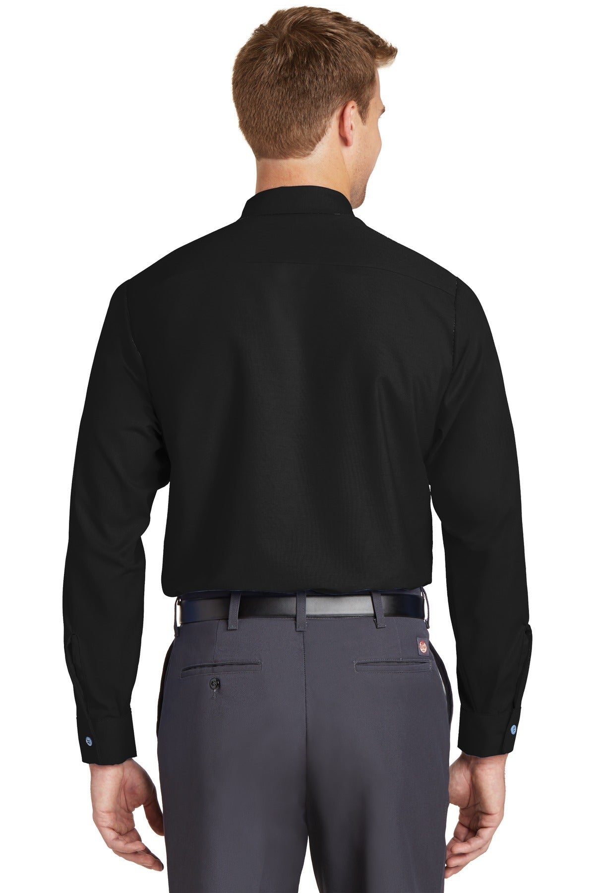 Red Kap Long Sleeve Industrial Work Shirt - Black - Back model