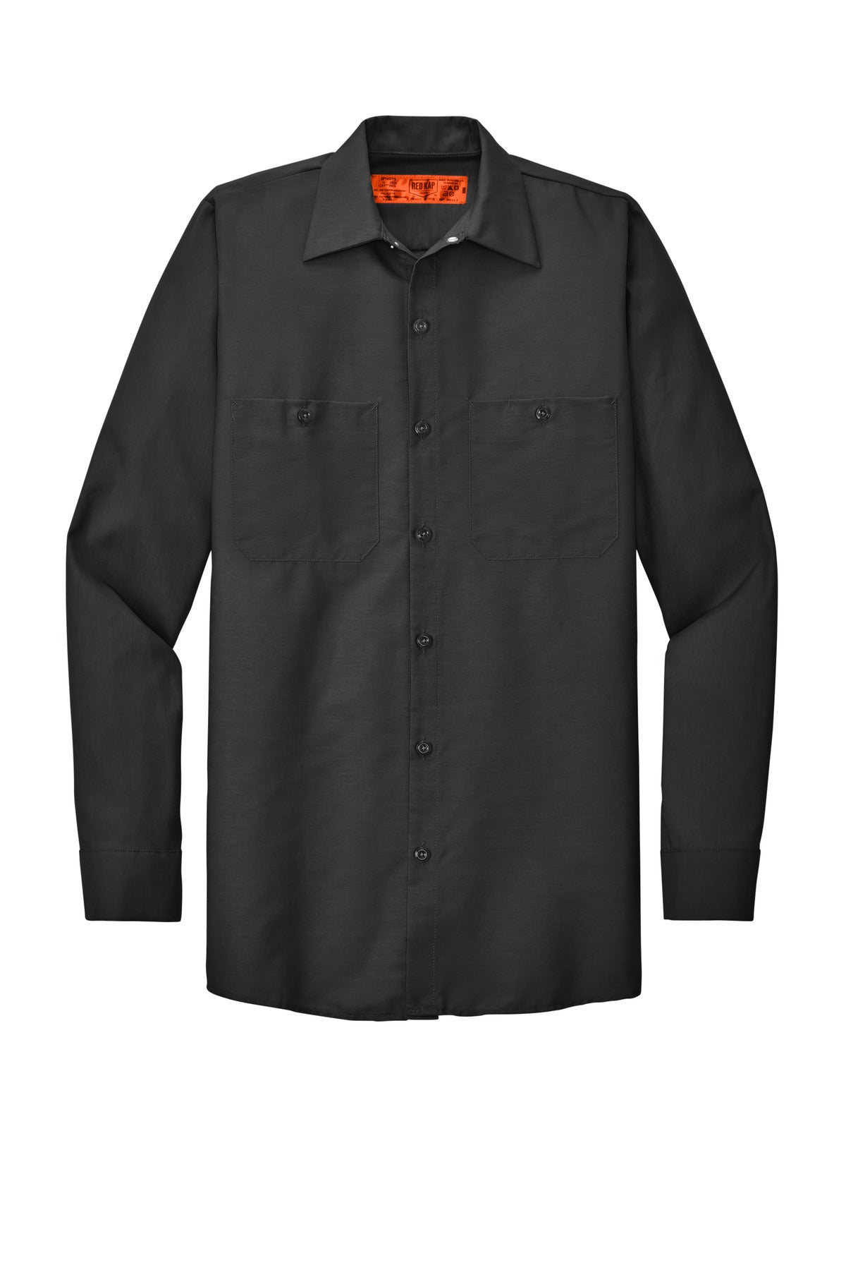 Red Kap Long Sleeve Industrial Work Shirt - Charcoal - Front flat