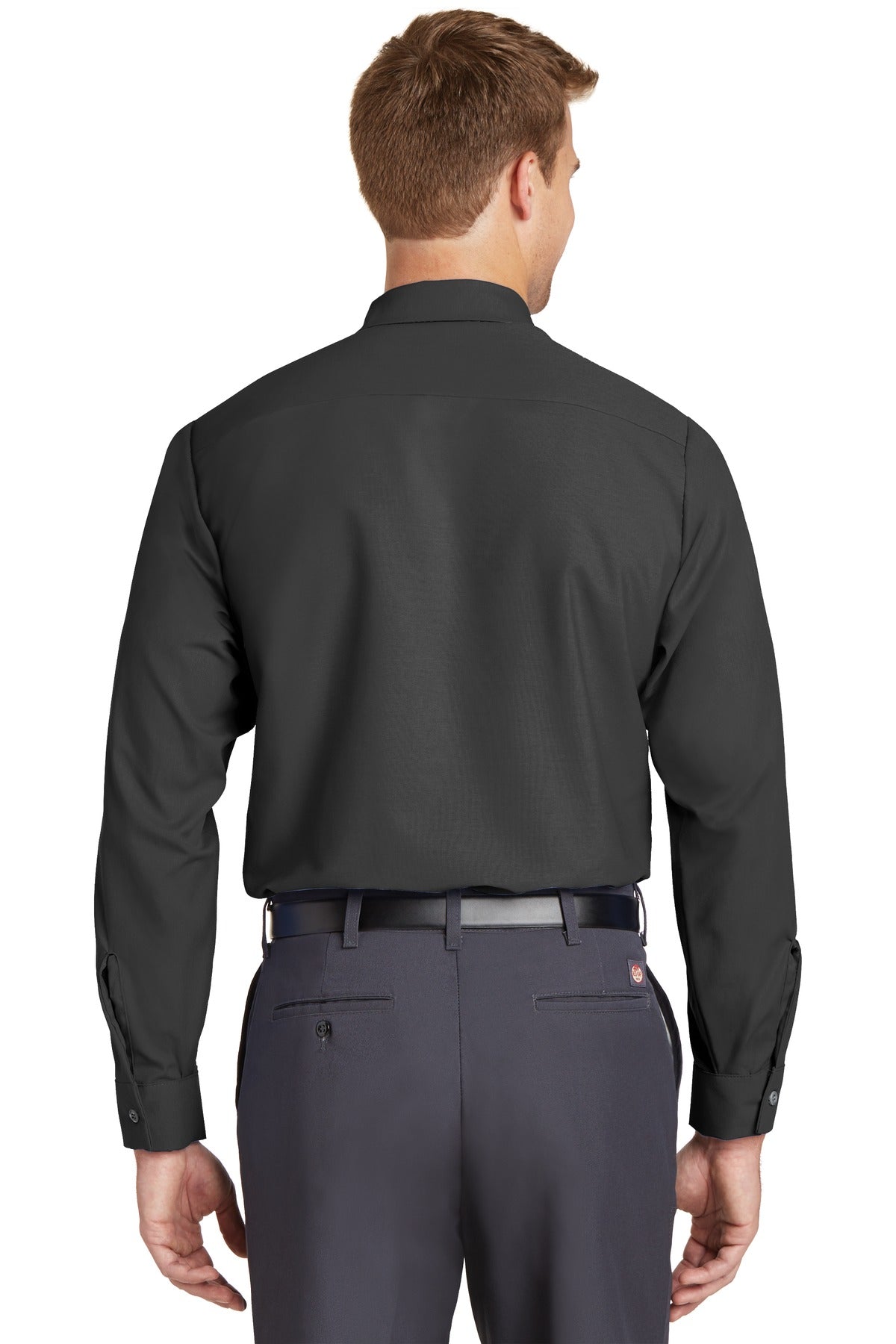 Red Kap Long Sleeve Industrial Work Shirt - Charcoal - Back model