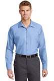 Red Kap Long Sleeve Industrial Work Shirt - Light Blue - Front model