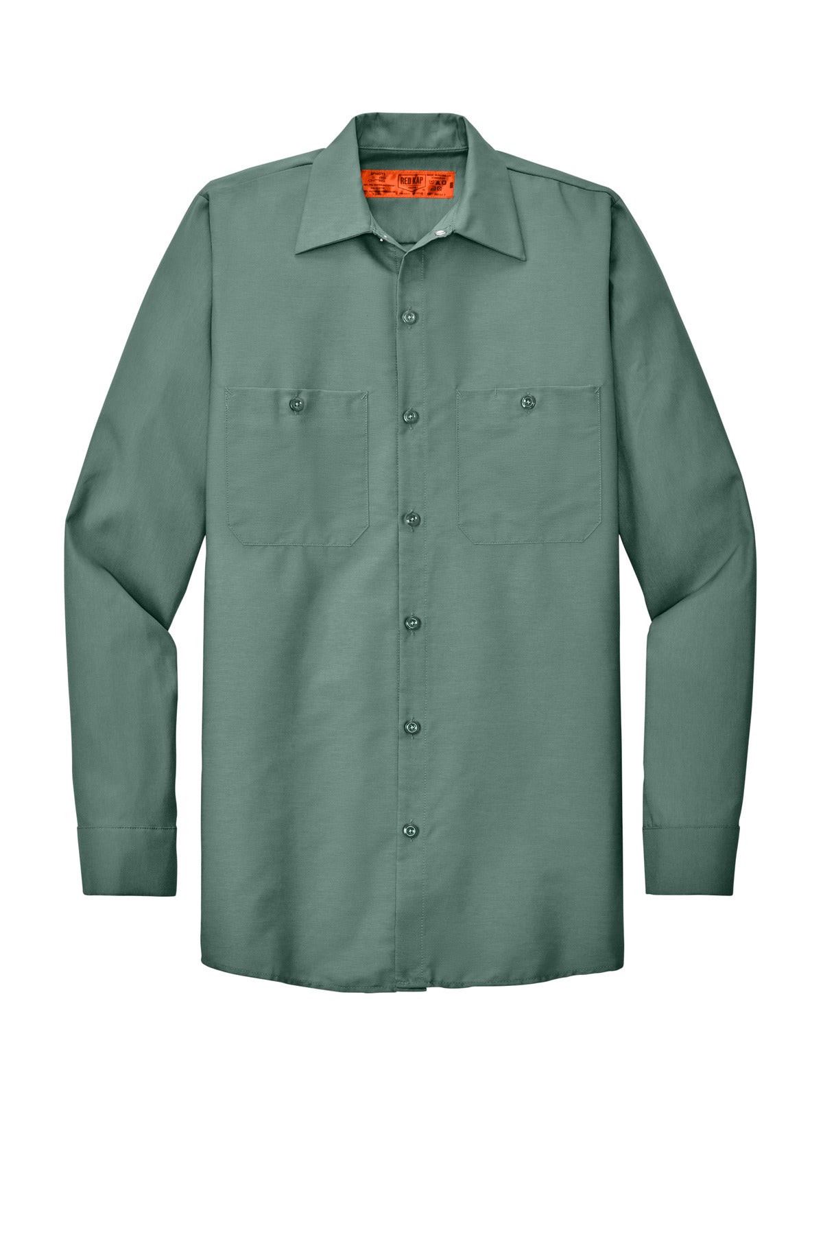 Red Kap Long Sleeve Industrial Work Shirt - Light Green - Front flat