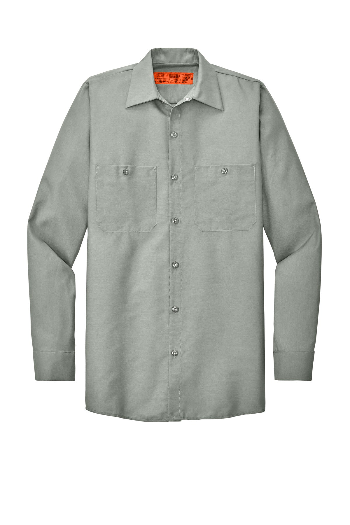 Red Kap Long Sleeve Industrial Work Shirt - Light Grey - Front flat