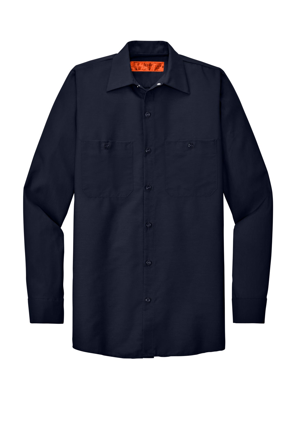 Red Kap Long Sleeve Industrial Work Shirt - Navy - Front flat