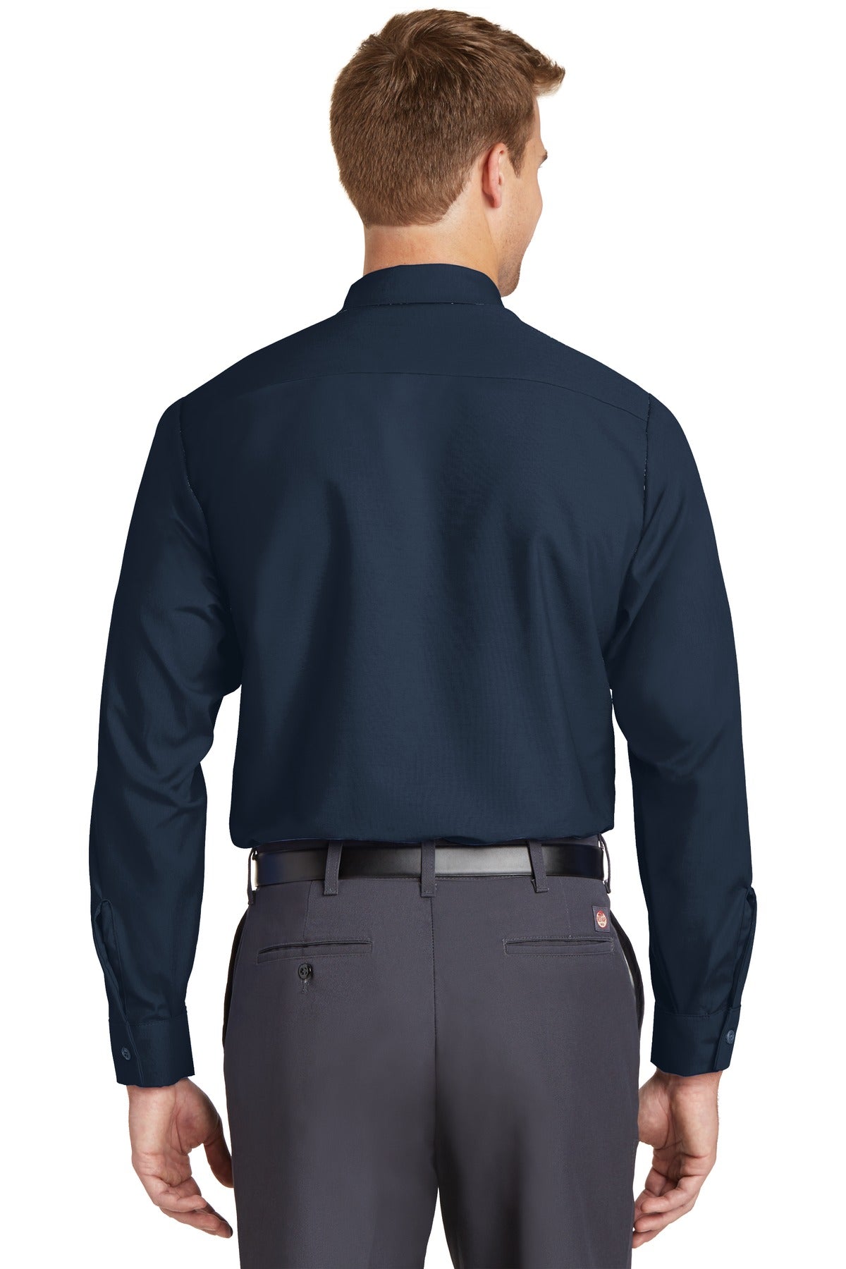 Red Kap Long Sleeve Industrial Work Shirt - Navy - Back model