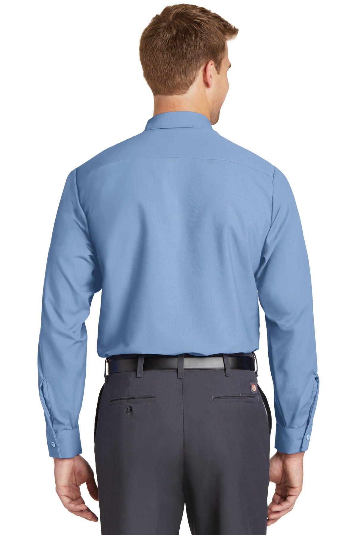 Red Kap Long Sleeve Industrial Work Shirt - Petrol Blue - Back model