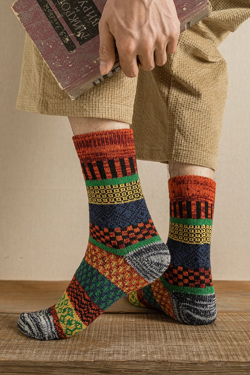 Vintage Thick Warm Socks Colorful Gift