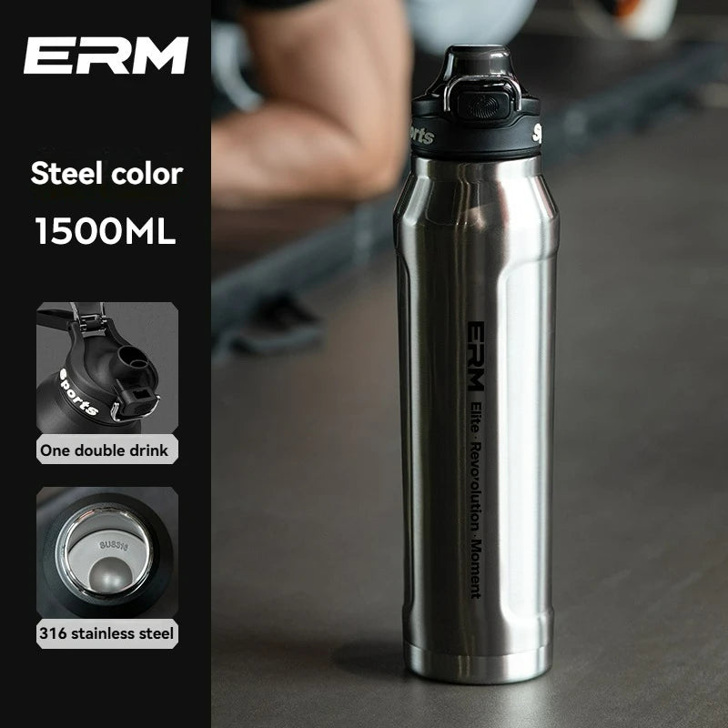 Stainless Steel Double-Wall Insulated Water Bottle with Handle