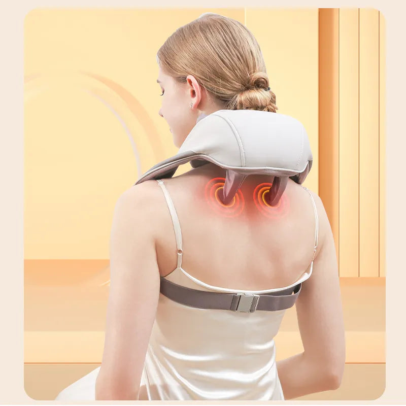 Shiatsu Neck and Back Massager with Soothing Heat  Wireless Electric Deep Tissue 5D Kneading Massage Pillow Shoulder Leg Body