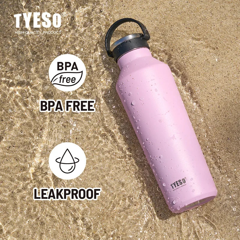 Stainless Steel Vacuum Insulated Water Bottle Portable Durable  Leak-Proof for Outdoor Sports Matte Finish Carry Handle