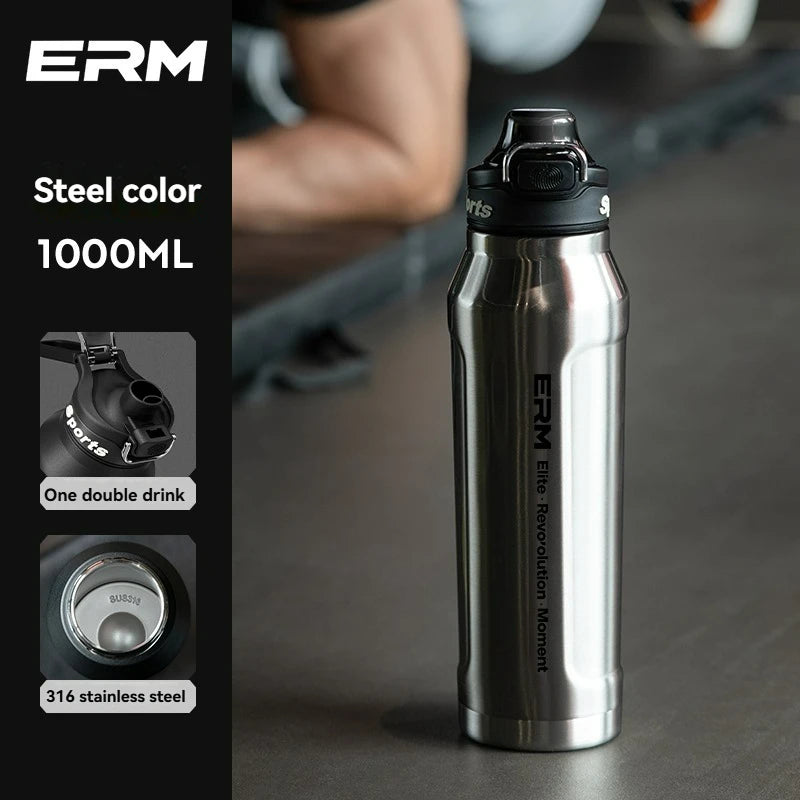 Stainless Steel Double-Wall Insulated Water Bottle with Handle