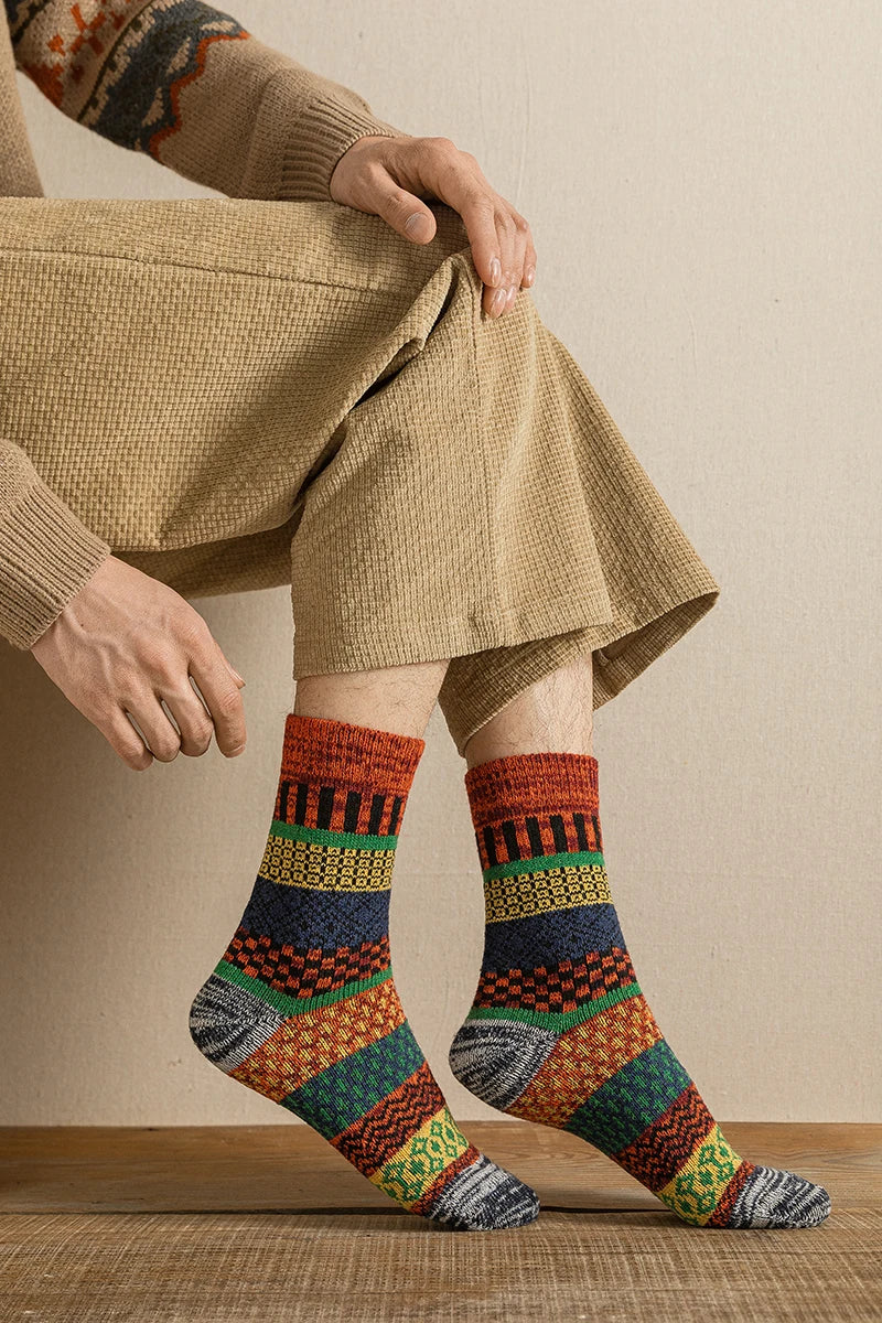 Vintage Thick Warm Socks Colorful Gift