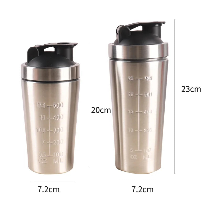 Stainless Steel Protein Shaker Bottle with Mixing Ball