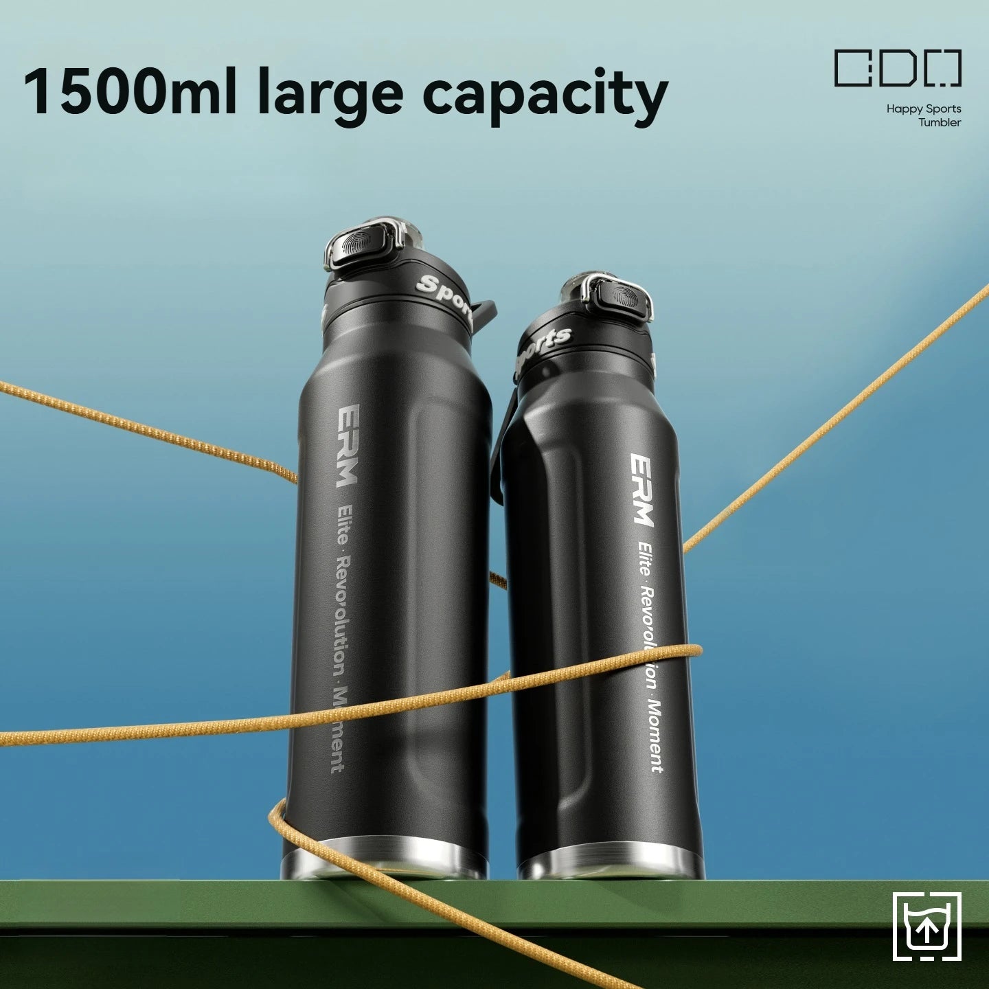 Stainless Steel Double-Wall Insulated Water Bottle with Handle
