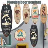Vintage Wooden Surfboard Sign Beach Decor