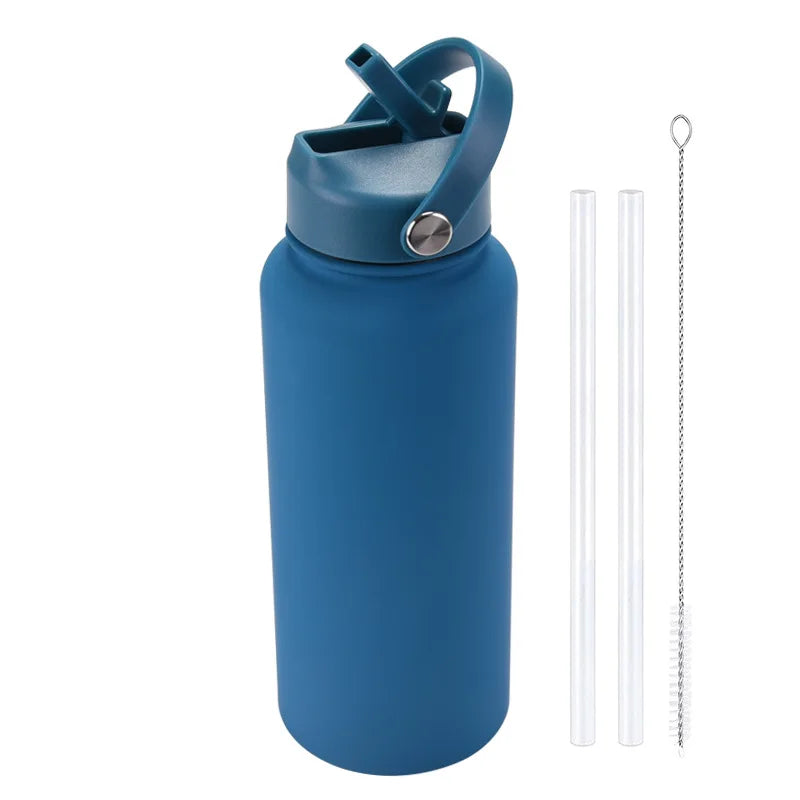 Custom Insulated Water Bottle with Straw