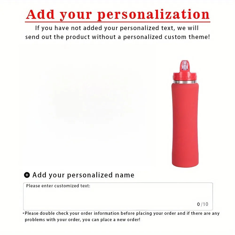 Customizable Insulated Stainless Steel Water Bottle with Personalized Name or Logo