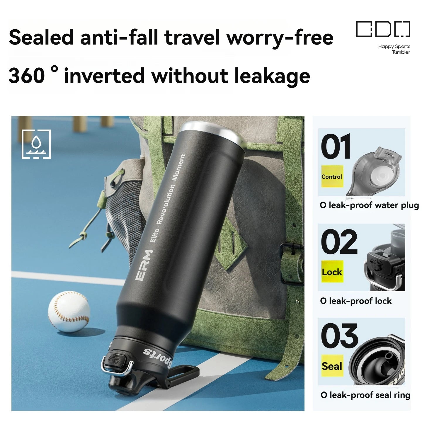 Stainless Steel Double-Wall Insulated Water Bottle with Handle