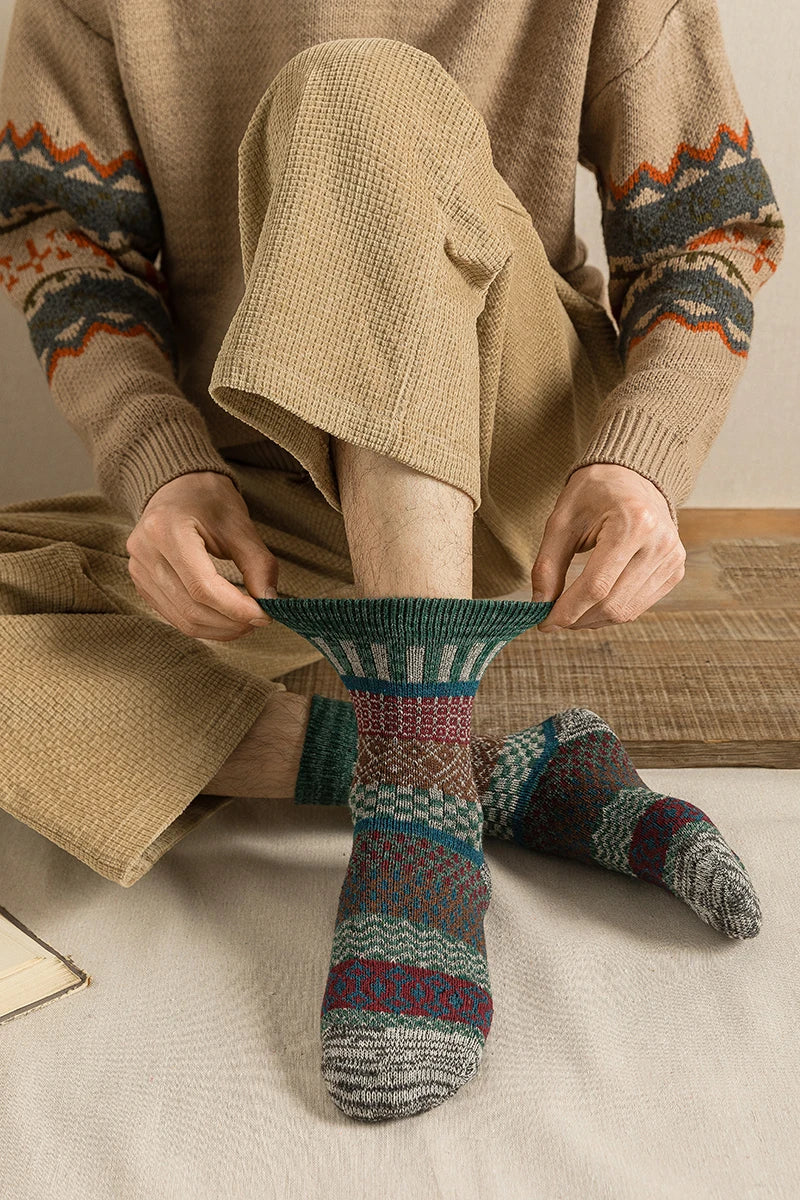 Vintage Thick Warm Socks Colorful Gift