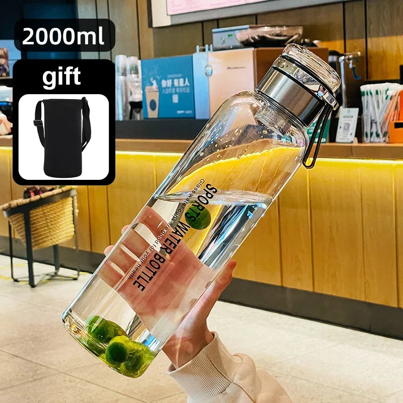 Large-Capacity Glass Water Bottle for Travel and Outdoor Use
