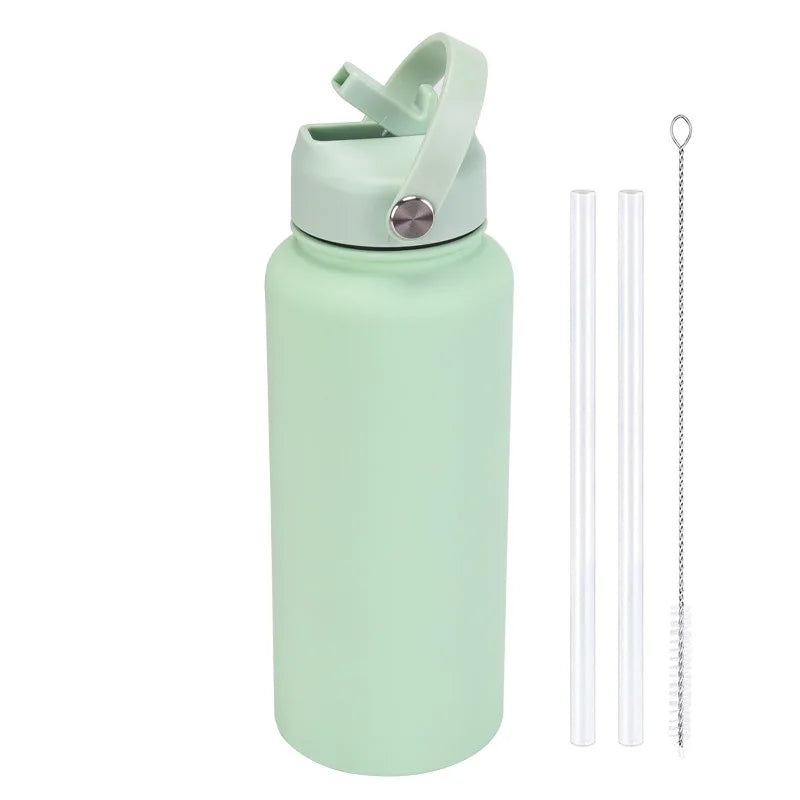 Custom Insulated Water Bottle with Straw
