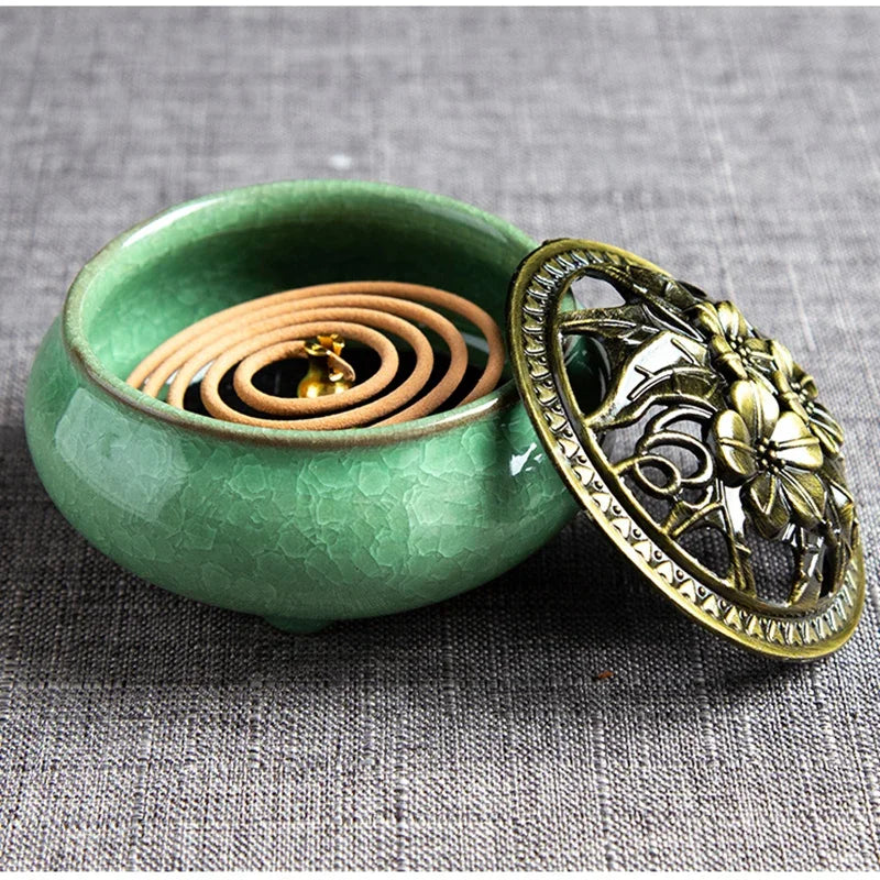 Vintage Ceramic Incense Burner Zen Decor