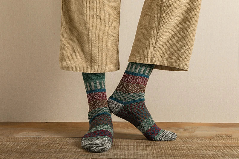 Vintage Thick Warm Socks Colorful Gift