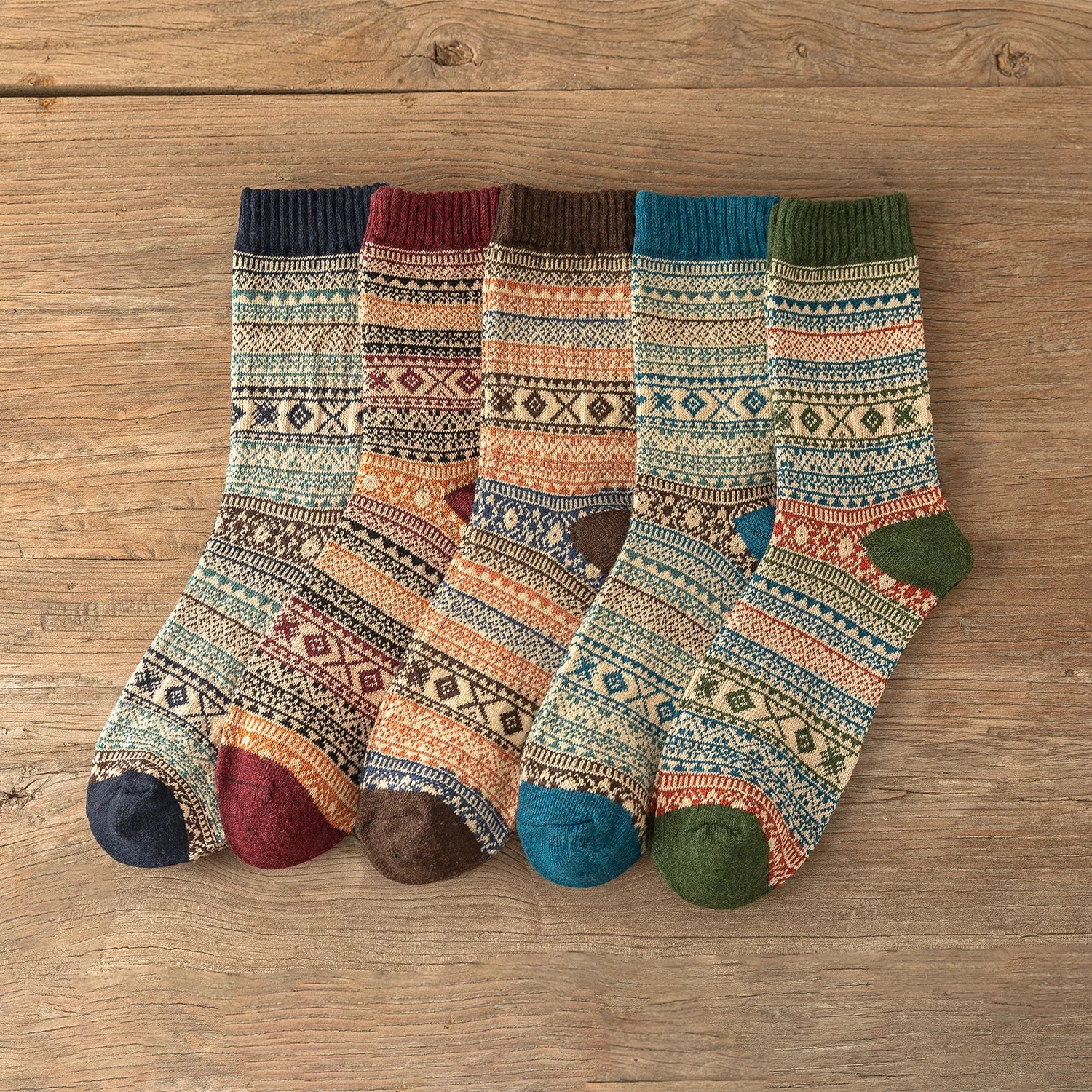 Vintage Thick Warm Socks Colorful Gift