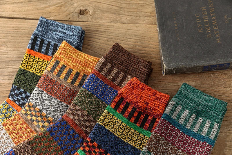 Vintage Thick Warm Socks Colorful Gift
