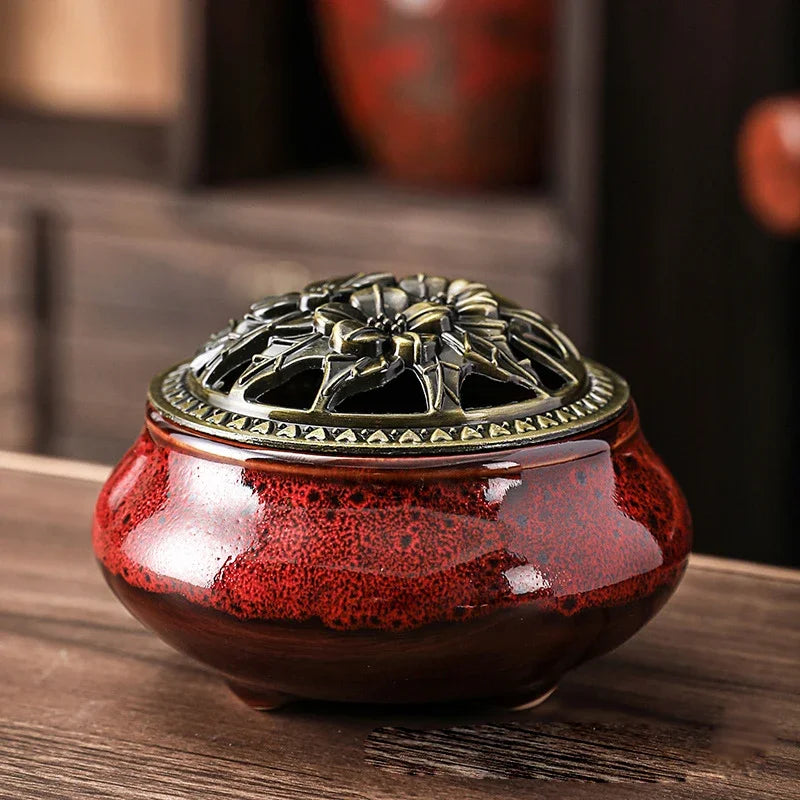 Vintage Ceramic Incense Burner Zen Decor